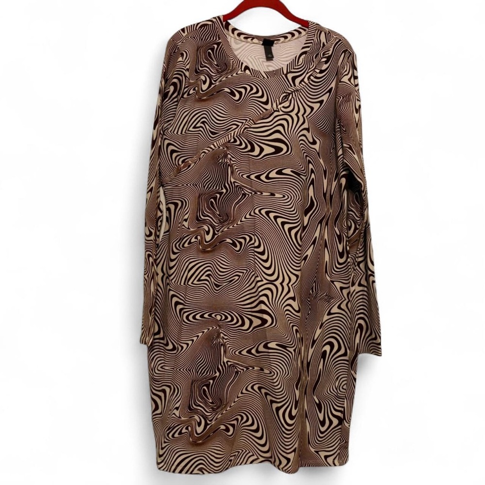 Wild Fable groovy Cream and Brown Dress